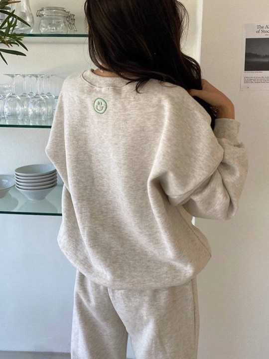 Smile Embroidery Fleece Sweatshirts Smile Embroidery Fleece Sweatshirts