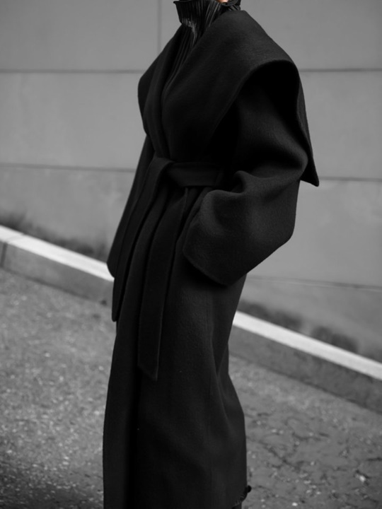 Long Hair Wool Oversized Sailor Collar Belted Handmade Coat Long Hair Wool Oversized Sailor Collar Belted Handmade Coat