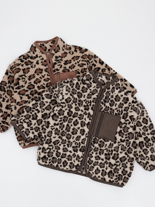 Leopard Fleece Zip-up Jacket Leopard Fleece Zip-up Jacket