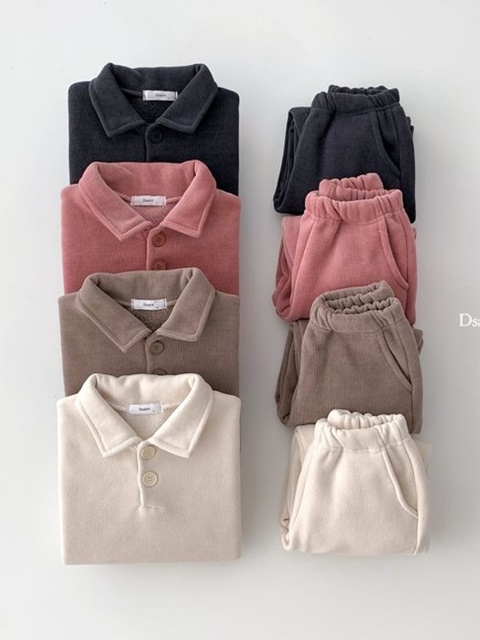 Fleece Collar Rib Top Bottom Set Fleece Collar Rib Top Bottom Set