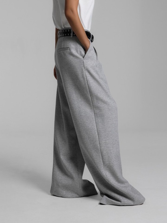Sweat Wide Pin-tuck Trousers Sweat Wide Pin-tuck Trousers