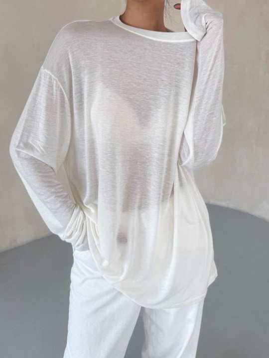 Classic Oversized Soft Modal Long Sleeved T-shirt Classic Oversized Soft Modal Long Sleeved T-shirt
