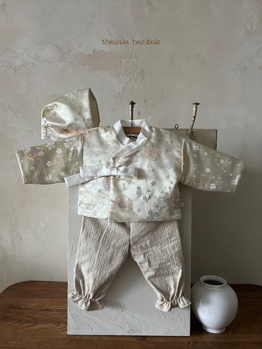 Kids Silky Boy Hanbok Bonnet Set
