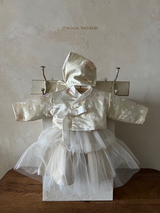 Kids Silky Girl Hanbok Bonnet Set