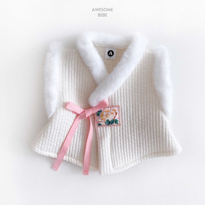 Awesome Bebe - Korean Children Fashion - #kidzfashiontrend - Girl Quilting Hanbok Vest - 3