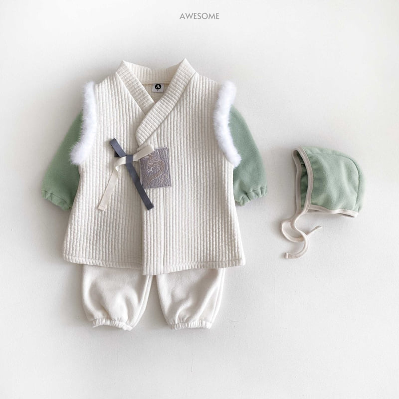 Awesome Bebe - Korean Children Fashion - #todddlerfashion - Creamy Fleece Hanbok - 4