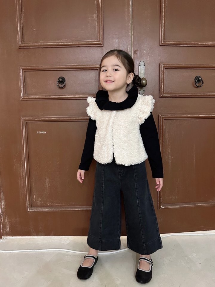 Azalea - Korean Children Fashion - #childofig - Pintuck Wide Denim Pants - 5
