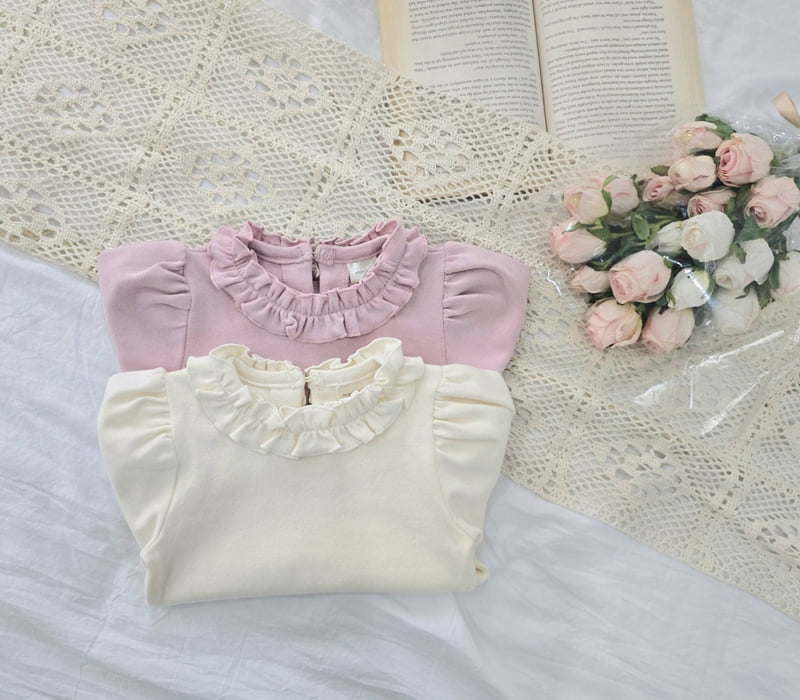 Bbb - Korean Children Fashion - #kidsshorts - Neck Frill Tee