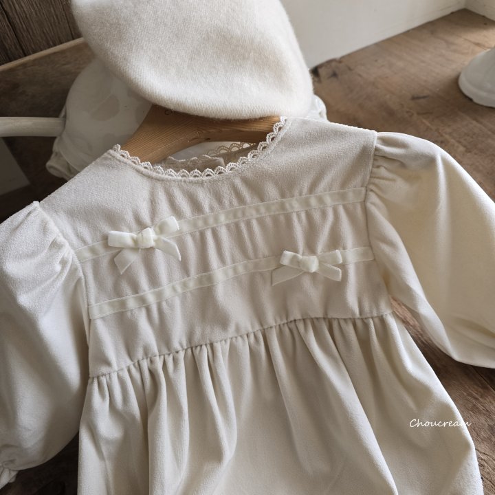 Choucream - Korean Baby Fashion - #babylifestyle - Velvet Ribbon Suit - 2