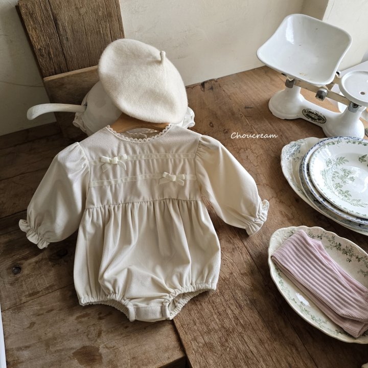 Choucream - Korean Baby Fashion - #babyoninstagram - Velvet Ribbon Suit - 4