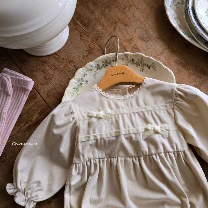 Choucream - Korean Baby Fashion - #babyoutfit - Velvet Ribbon Suit - 5