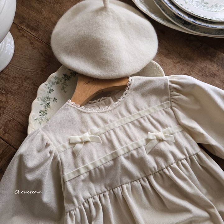 Choucream - Korean Baby Fashion - #babyoutfit - Velvet Ribbon Suit - 6