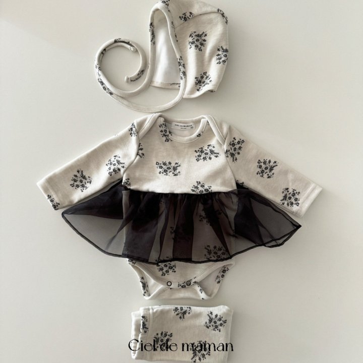 Ciel De Maman - Korean Baby Fashion - #babyoutfit - Shua Suit Leggings Bonnet Set