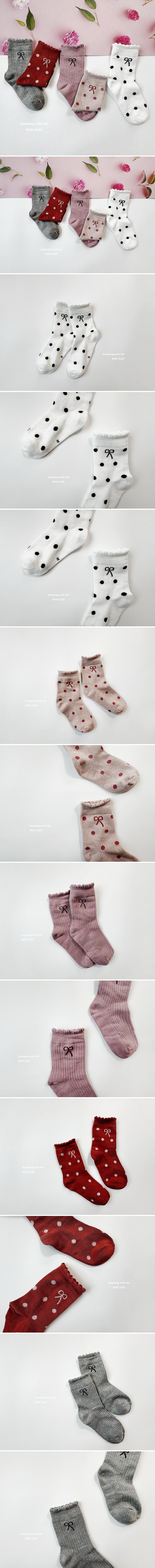 Dominico - Korean Children Fashion - #littlefashionista - Dot Ribbon Socks