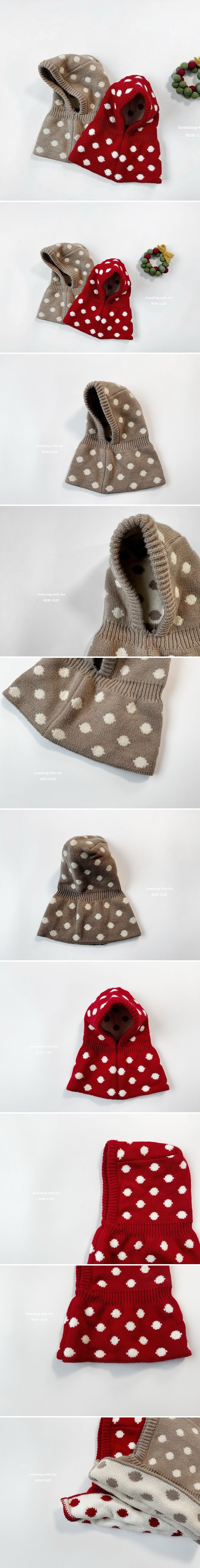 Dominico - Korean Children Fashion - #toddlerclothing - Dot Balaclava