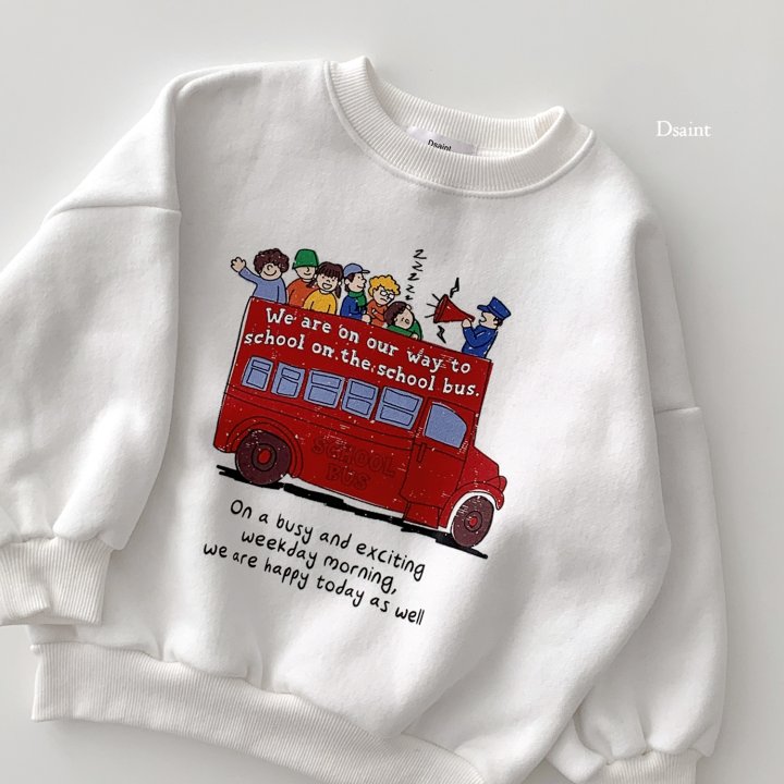 Dsaint - Korean Children Fashion - #Kfashion4kids - School Bus Fleece Sweatshirts