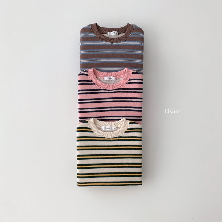 Dsaint - Korean Children Fashion - #kidsstore - I Like Stripe Fleece Sweatshirts - 4