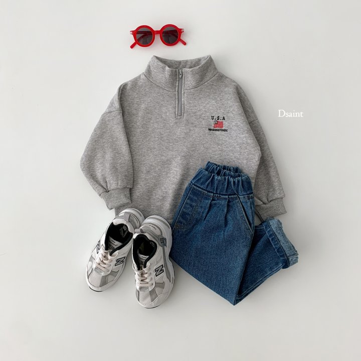 Dsaint - Korean Children Fashion - #littlefashionista - Fashion Fleece Denim Baggy Pants - 8