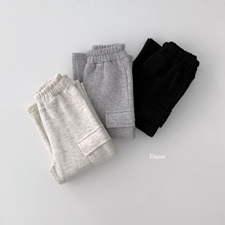 Dsaint - Korean Children Fashion - #littlefashionista - Fit Fleece Wide Cargo Pants - 4