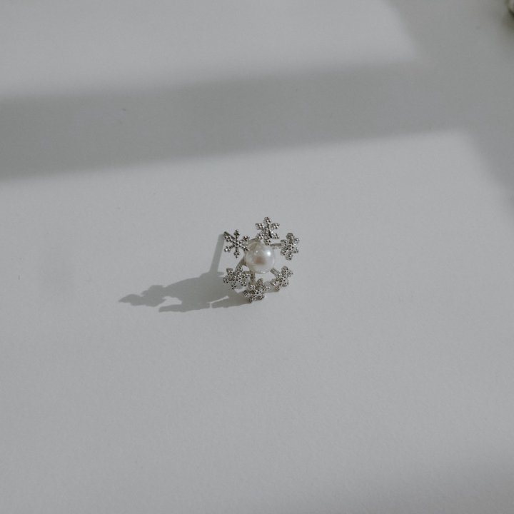 Eeiitt - Korean Women Fashion - #womensfashion - Hemming Snowflake Earrings - 4