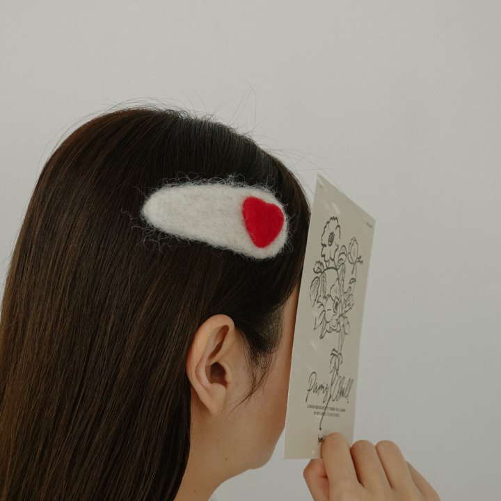 Eeiitt - Korean Women Fashion - #momslook - Big Pong Pong Heart Hairpin - 7