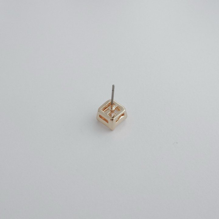 Eeiitt - Korean Women Fashion - #momslook - Rich Square Stone Cubic Earrings - 3