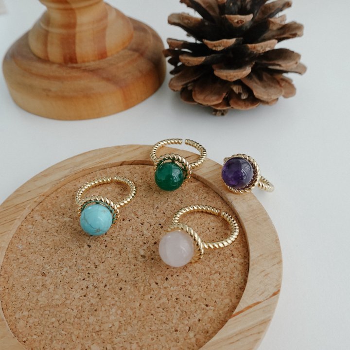 Eeiitt - Korean Women Fashion - #pursuepretty - Adelate Gemstone Ring - 2
