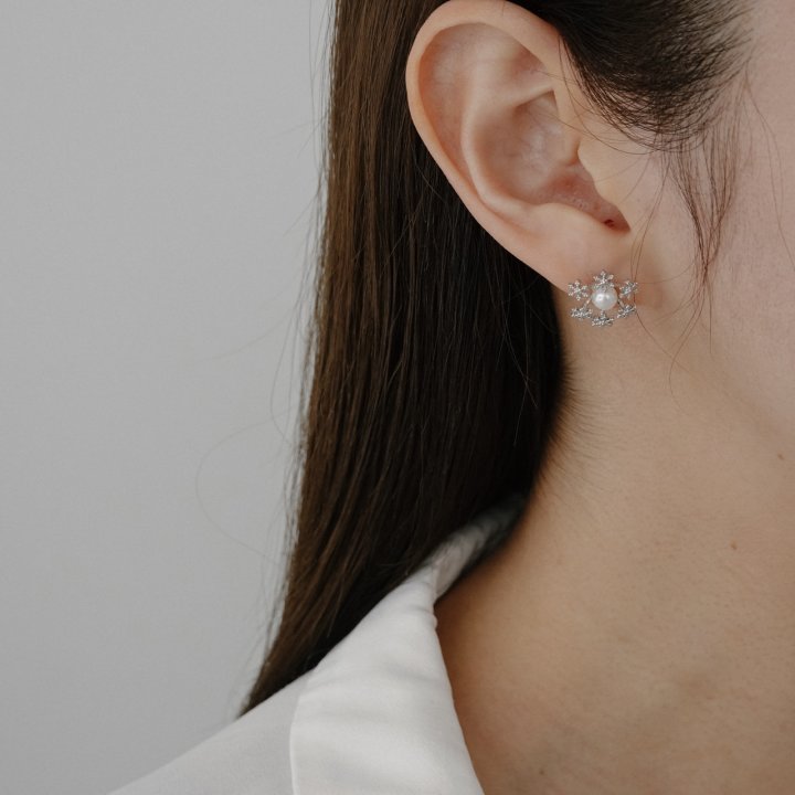 Eeiitt - Korean Women Fashion - #thelittlethings - Hemming Snowflake Earrings