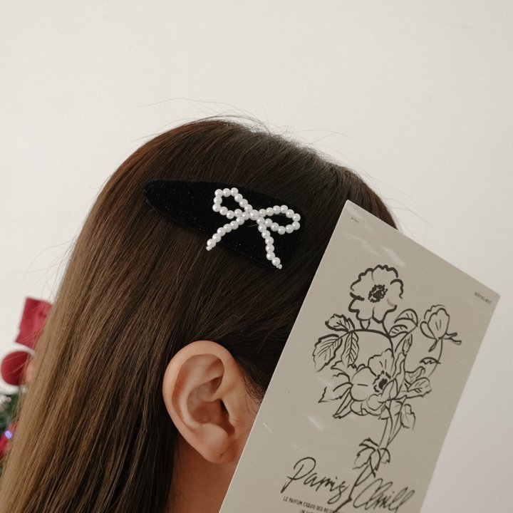 Eeiitt - Korean Women Fashion - #vintageinspired - Triangle Black Ribbon Hairpin - 6