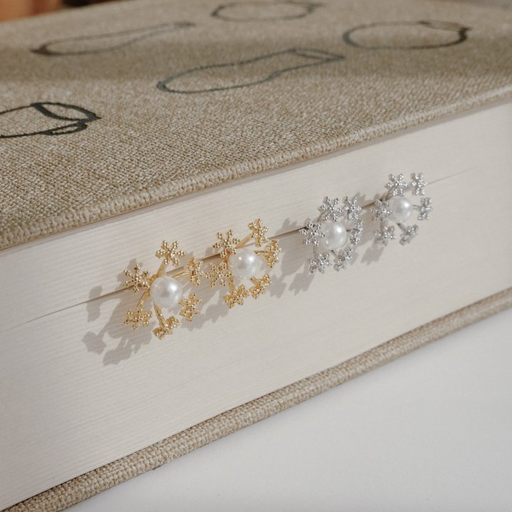 Eeiitt - Korean Women Fashion - #womensfashion - Hemming Snowflake Earrings - 9