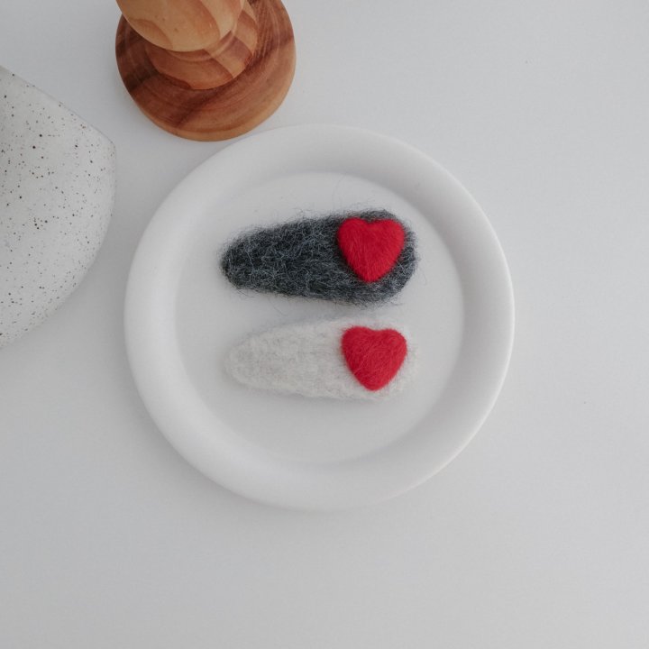 Eeiitt - Korean Women Fashion - #womensfashion - Big Pong Pong Heart Hairpin - 8