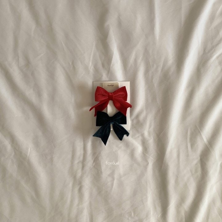 Fondue - Korean Baby Fashion - #babyboutiqueclothing - Velvet Ribbon Hairpin - 8