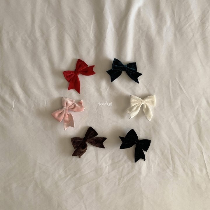 Fondue - Korean Baby Fashion - #babyoutfit - Velvet Ribbon Hairpin