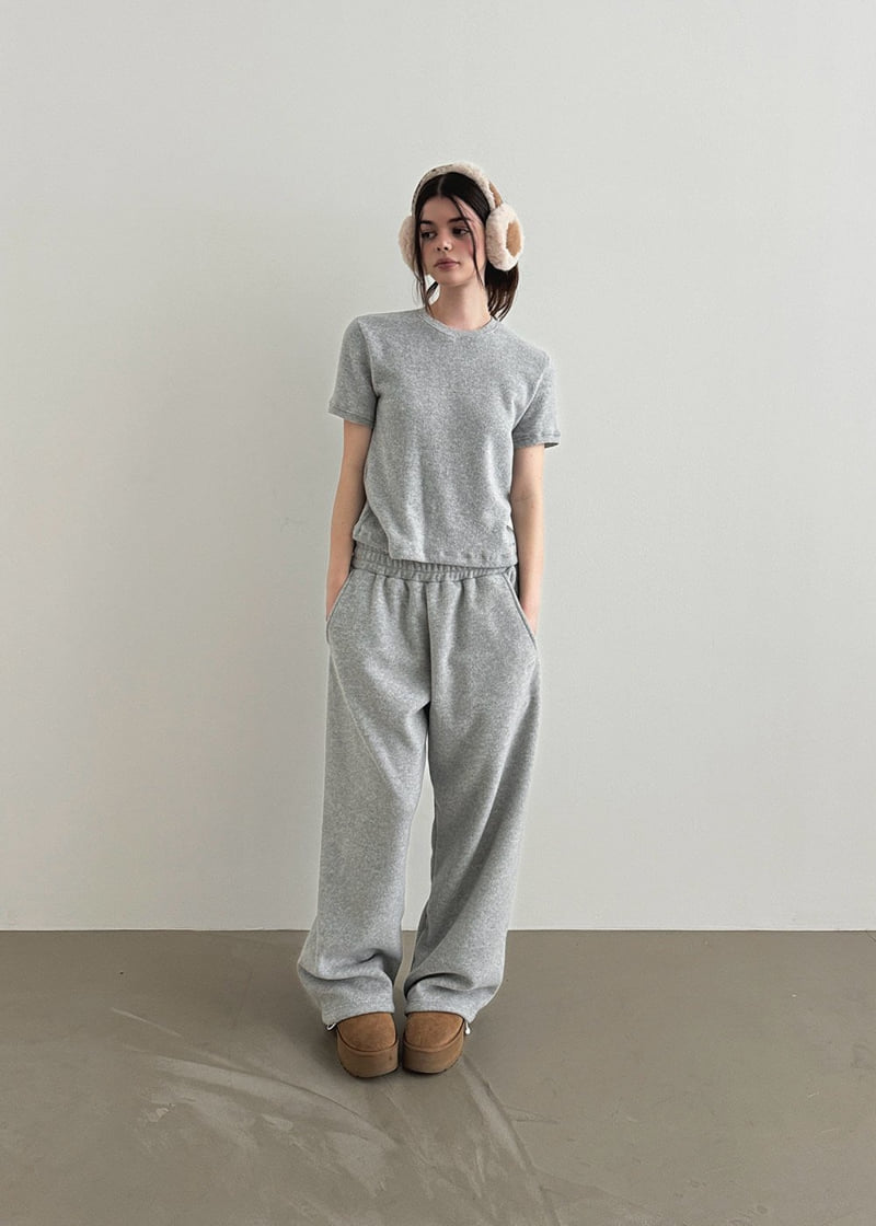 Gavara Market - Korean Women Fashion - #vintagekidsstyle - Fleece Wide Pants - 11