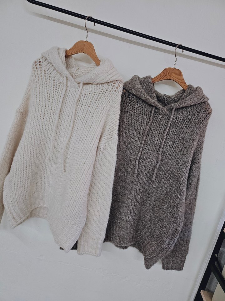 Gram - Korean Women Fashion - #womensfashion - Soft Wool Hood Knit - 4