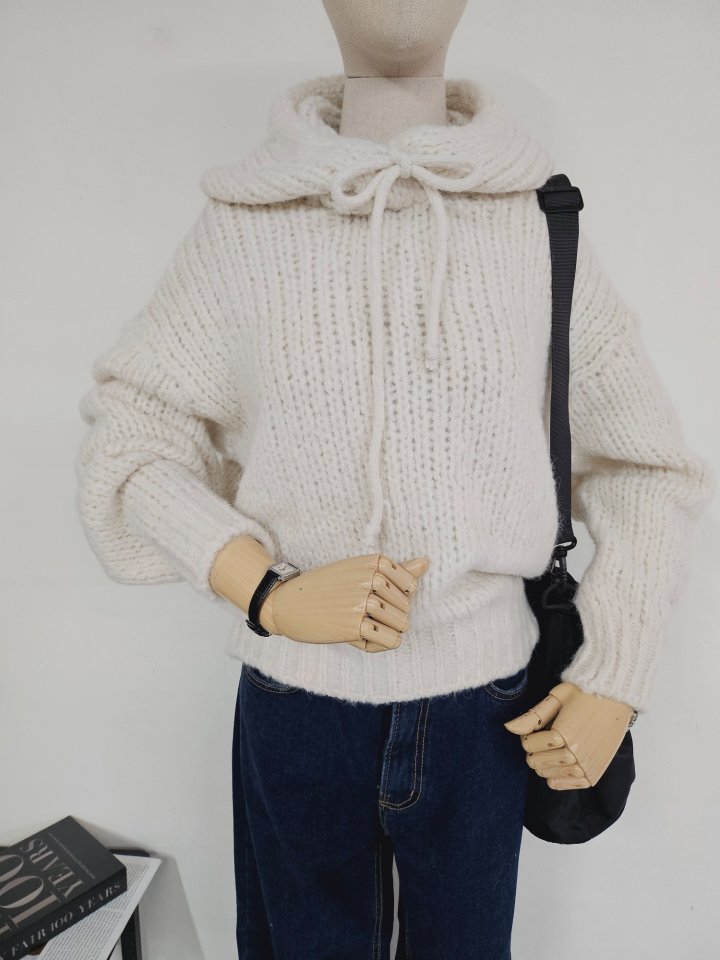 Gram - Korean Women Fashion - #womensfashion - Soft Wool Hood Knit - 3