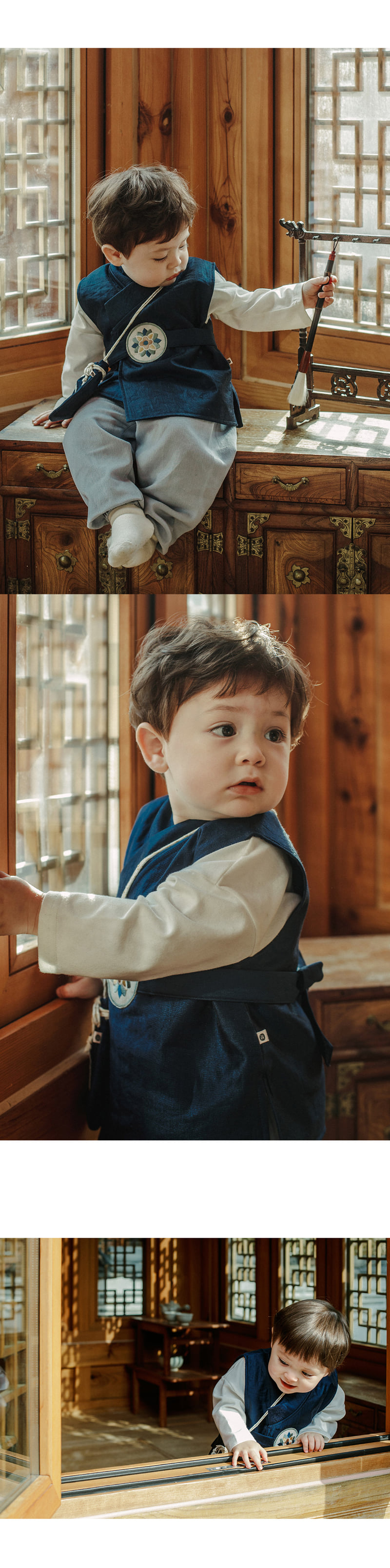 Kids Clara - Korean Baby Fashion - #babyfever - Gaonnuri Vest Top Bottom Baby Boy Hanbok Set - 3