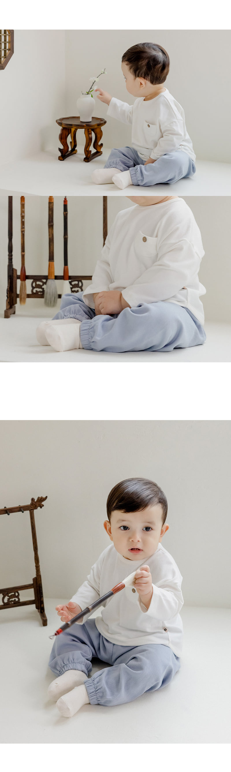 Kids Clara - Korean Baby Fashion - #babylifestyle - Gaonnuri Vest Top Bottom Baby Boy Hanbok Set - 5