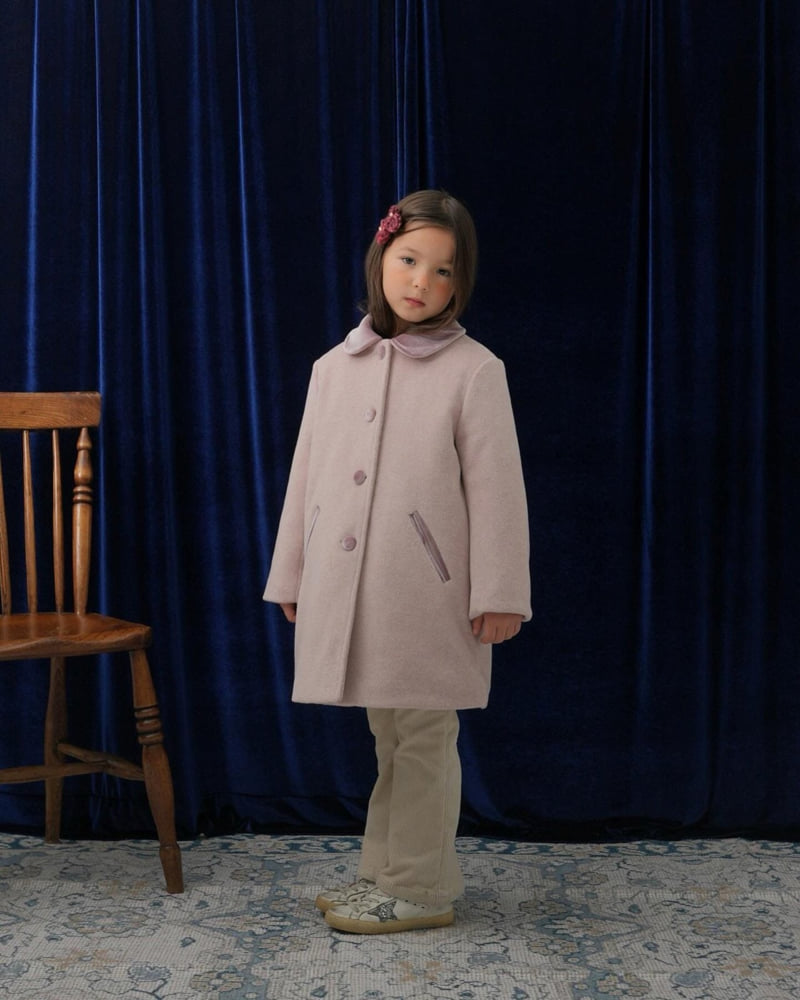 Le Bev - Korean Children Fashion - #designkidswear - Velvet Collar Wool Coat - 3