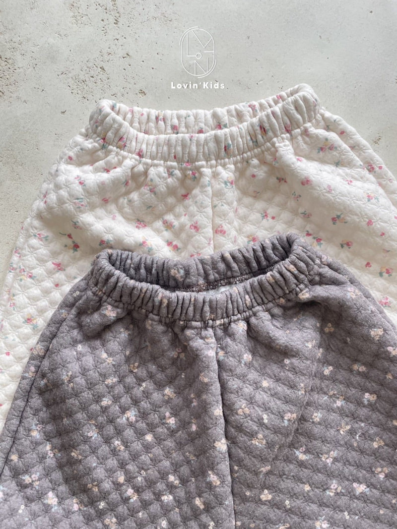 Lovin - Korean Children Fashion - #childofig - Flower Quilting Pants - 5