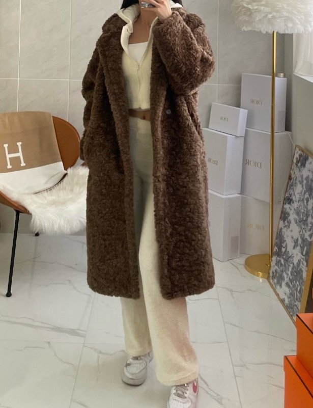 Merry J - Korean Women Fashion - #restrostyle - Teddy Long Coat - 2