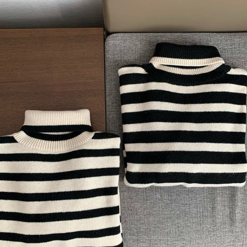 Moani - Korean Women Fashion - #thelittlethings - Wool Striped Turtleneck Knit - 3