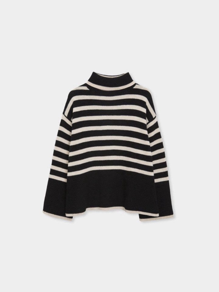 Moani - Korean Women Fashion - #womensfashion - Wool Striped Turtleneck Knit - 7