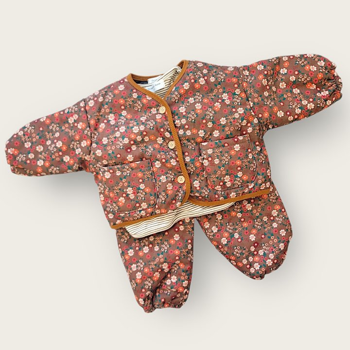 Moran - Korean Baby Fashion - #babyoninstagram - Mini Flower Top Bottom Set - 2