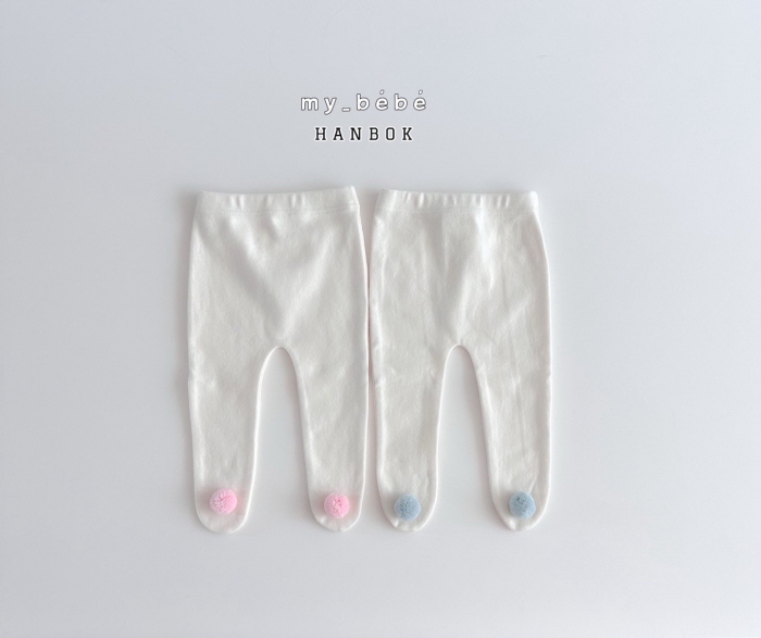 My Bebe - Korean Baby Fashion - #babyfashion - Pompom Foot Leggings - 3