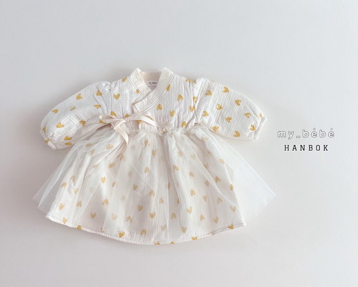 My Bebe - Korean Baby Fashion - #babylifestyle - Heart Hanbok Dress - 3