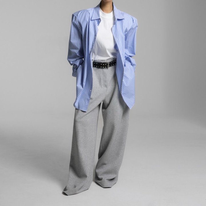 Paper Moon - Korean Women Fashion - #momslook - Boyfriend Fit Oversized Striped Button Down Shirt - 2