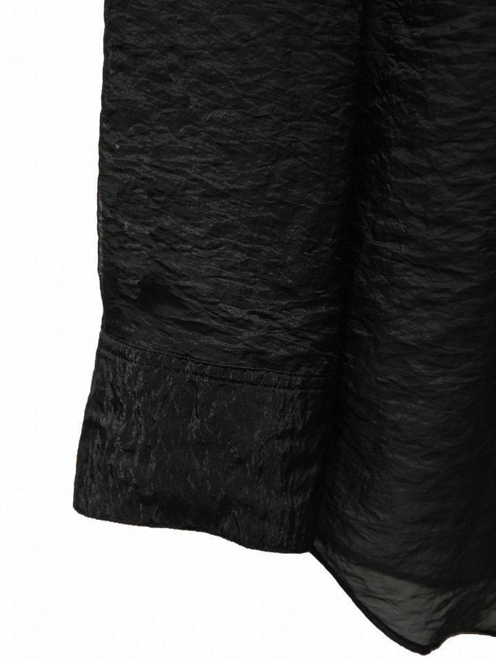 Paper Moon - Korean Women Fashion - #womensfashion - Silk Organza Padded Shoulder Sharp Collar Button Down Shirt - 12