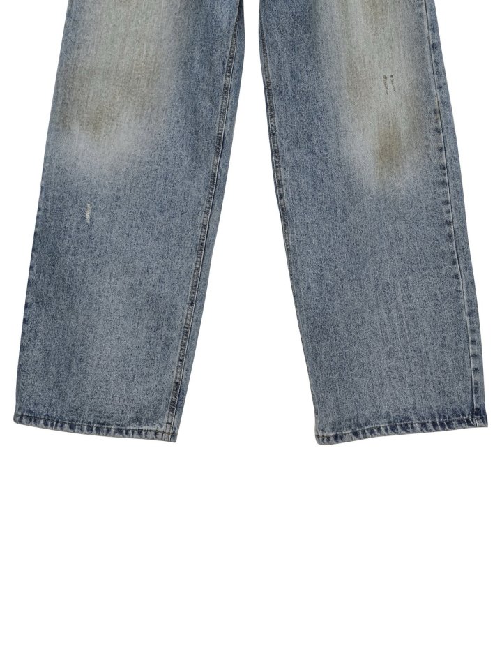 Paper Moon - Korean Women Fashion - #womensfashion - Dusty Mud Washed Wide Denim Trousers - 9