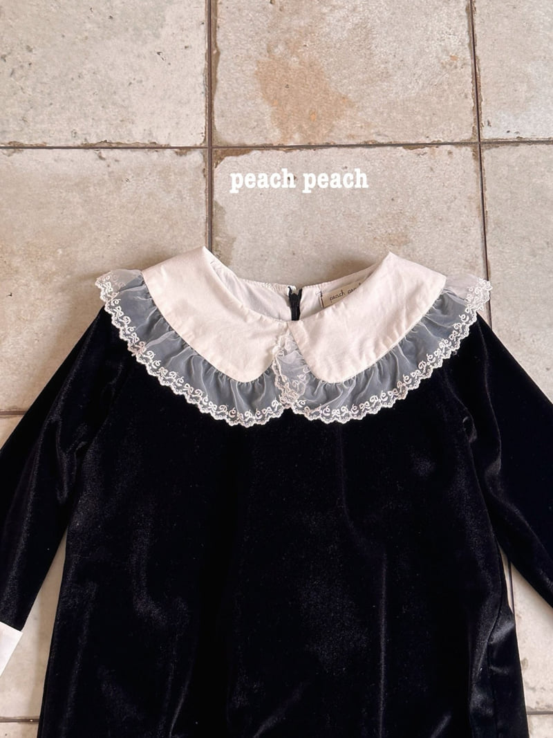 Peach Peach - Korean Children Fashion - #childofig - Veloa One-piece - 2